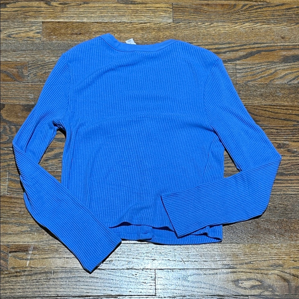 Ribbed Long Sleeve Button Front Cardi - Picture 3 of 6
